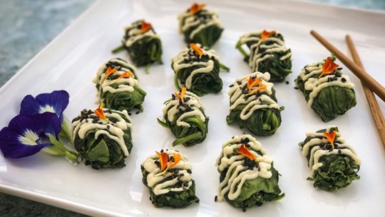 Warm Miso Spinach Salad (Raw Vegan)